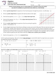 Functions And Linear Modeling Worksheet