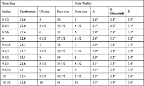 8 Wide Shoe Size Chart Ambrose Wilson The Ladies Clothing