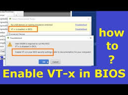 vt x is disabled in bios android studio