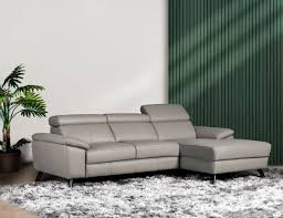 leather sofa with adjule headrests