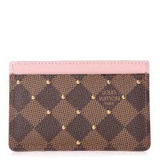 Sixteen year old louis vuitton moved to paris with the dream of creating an iconic trunk collection that would change the way people travel. Louis Vuitton Damier Ebene Studded Card Holder Rose Ballerine 423367 Fashionphile