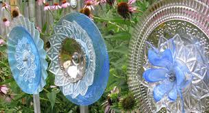 Garden Flower Art With Glass Dishes