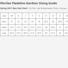 Mori Lee Dress Size Chart Ficts