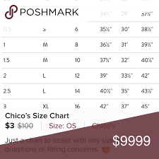 Chicos Size Chart Chicos Size Chart Accessories My Posh