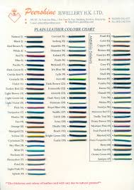 Cord Color Chart Peershinejewelleryhk