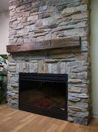 stacked stone fireplaces