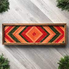 Rustic Aztec Wood Wall Art With