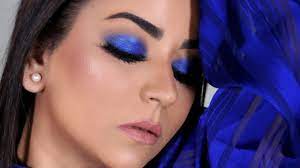 cobalt blue smokey eye makeup tutorial