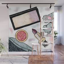 pretty makeup essentials wall mural by