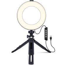 selfie ring light with tripod dimmable