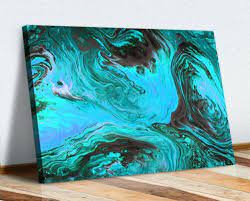 Turquoise Teal Blue Abstract Canvas