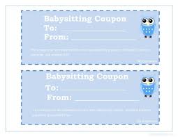 Printable Babysitting Coupon Free Baby Stuff Babysitting