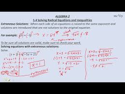 A2 5 4 Solving Radical Equations And