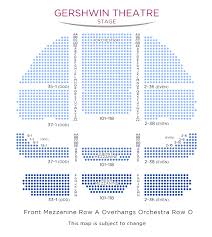 True To Life Seating Chart For Gershwin Theater Gershwin
