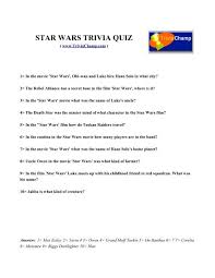 Have you watched these films. Star Wars Trivia Quiz Trivia Champ