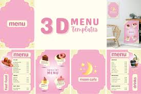 3d style menu template graphic by