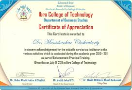 Certificate Of Appreciation Drmanishankarscribbles