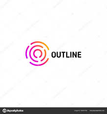 Isolated Dotted Line Art Logo Template Abstract Linear Logotype