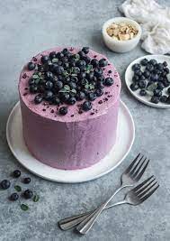 Cake Decorated With Blueberries gambar png
