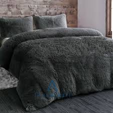 Charcoal Teddy Duvet Cover Snuggle Soft