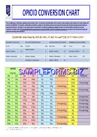 Opioid Conversion Chart Templates Samples Forms