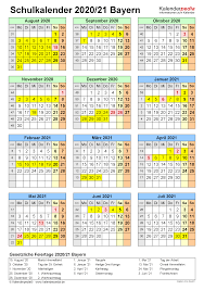 Kalender 2020 ferien bayern feiertage. Schulkalender 2020 2021 Bayern Fur Excel