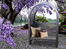 adelaide dove gray arbor with bench