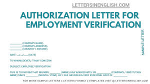 authorization letter for employment