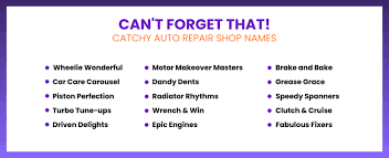 mechanic auto repair names