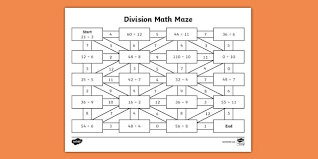 Mixed Division Math Maze Activity For