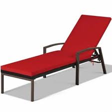 Adjustable Rattan Patio Recliner Chaise