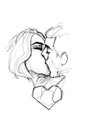 Couples Love Kiss Sketch Minimal Art Sticker By Iulian Cetanas White 3 X3 In 2020 Art Sticker Art Sketches Of Love