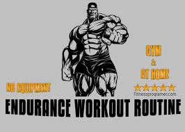 Endurance Workout Plan Workout Planner