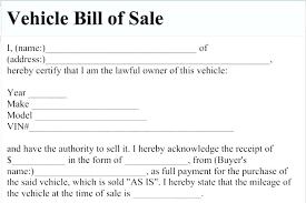 Free Bill Of Sale Template Frank And Vehicle Illinois Festivalfes Info