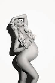 Christina Aguilera Bares Pregnancy Belly For Nude V Magazine Shoot.