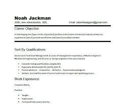 Chronological Resume Basic Resume Objective Statement Examples