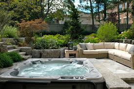 backyard hot tub landscaping