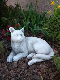 Lying Cat Concrete Statue Kitty Garden