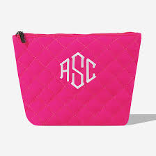 monogrammed quilted cosmetic case