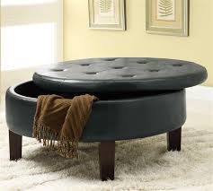 The multi purpose coffee table ottoman with it's stylish tight top finish truly accomplishes the clean look of elegance it was designed to. Round Black Upholstered Storage Ottoman By Coaster 501010