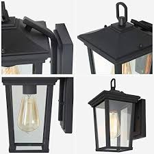 Laluz Exterior Light Fixtures Farmhouse Wall Mount Lantern Outdoor Sconce With Clear Glass For Entryway Yards Front Farmhouse Goals