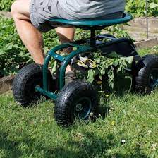 wheeled garden cart work seat