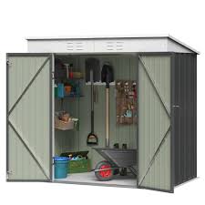 tozey 6 ft w x 4 ft d metal shed dark