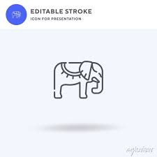Elephant Icon Vector Filled Flat Sign