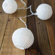 Decorative Battery Operated Led String Lights White Paper Globe