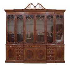 triple section breakfront china cabinet