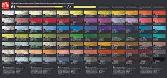 Caran Dache Pastel Pencil Colour Chart 84 Colours In The