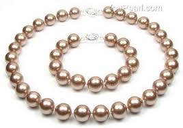 round s pearl necklace bracelet set