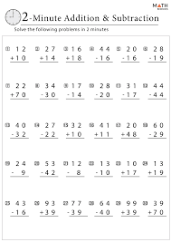 Addition And Subtraction Worksheets