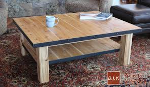 Wood Coffee Table With Steel Accents